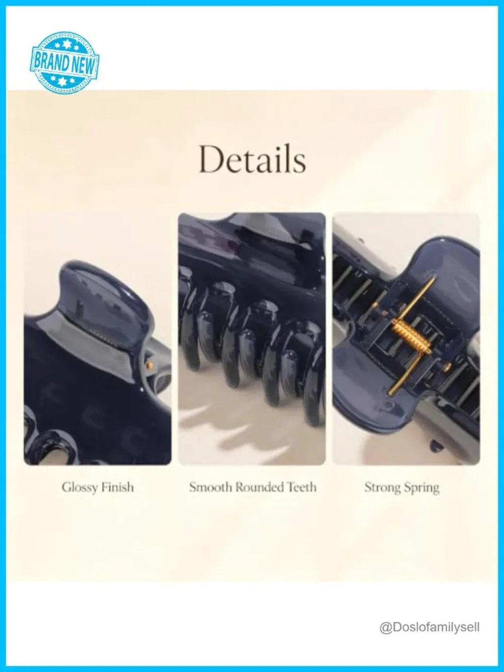 4 Inch Big Hair Claw Clips for Women, Non Slip Strong Hold Square Claw Clip,